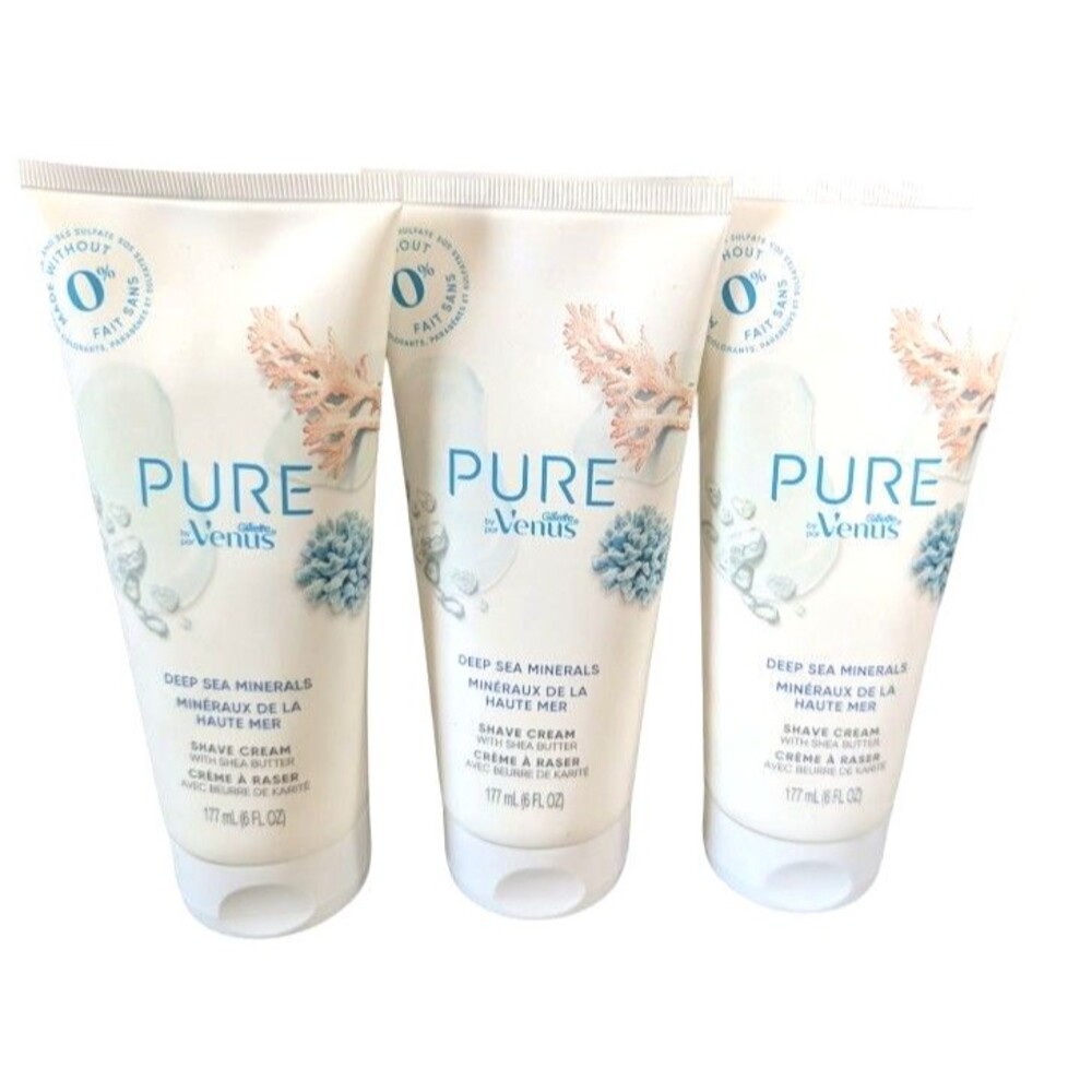 Gillette Venus Pure Shaving Cream Deep Sea Minerals 6.0 fl oz NEW Pack Of 3